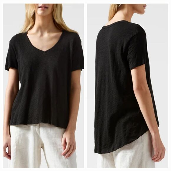ATM Slub Jersey Boyfriend V-Neck Tee in Black Size M/L - Picture 1 of 14